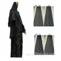 Poliéster de rayón islámico musulmán Jacquard Tejido Abaya negro